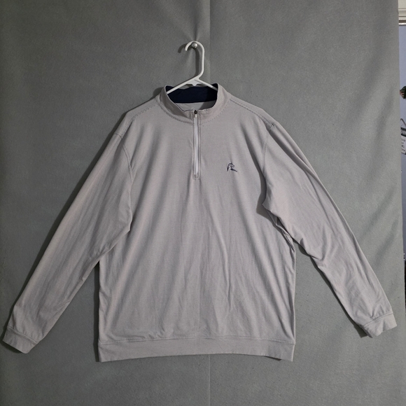 Rhoback Other - Rhoback Mens Gray & White Striped 1/4 Zip Pullover Golf Size XL